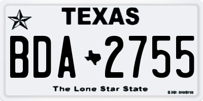 TX license plate BDA2755