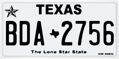 TX license plate BDA2756
