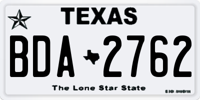 TX license plate BDA2762