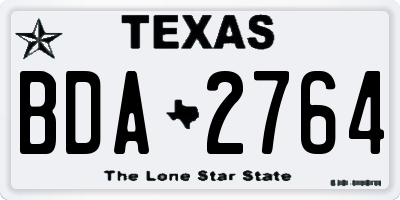 TX license plate BDA2764