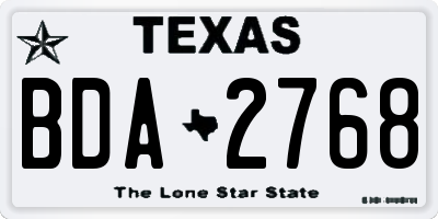 TX license plate BDA2768
