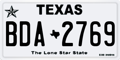 TX license plate BDA2769