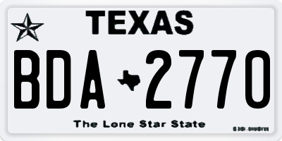 TX license plate BDA2770