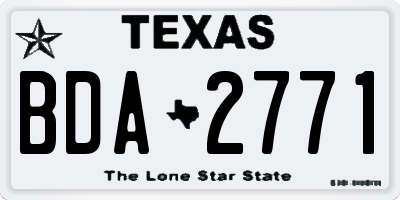 TX license plate BDA2771