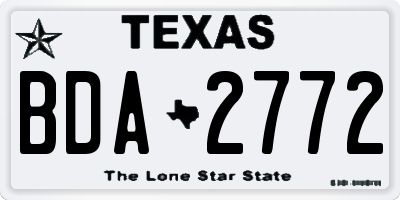 TX license plate BDA2772