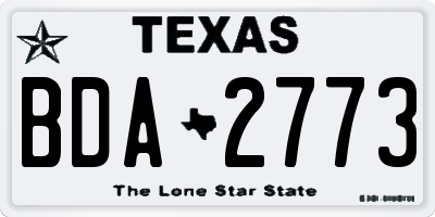 TX license plate BDA2773