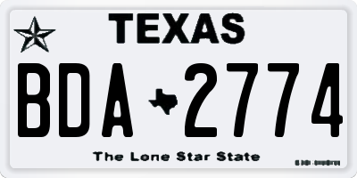 TX license plate BDA2774