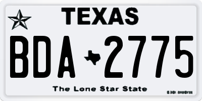 TX license plate BDA2775