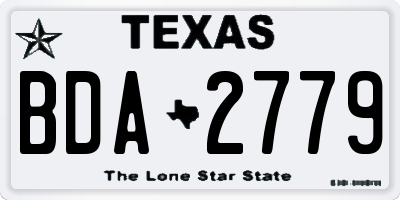 TX license plate BDA2779