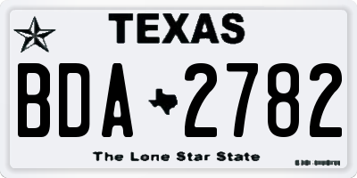 TX license plate BDA2782