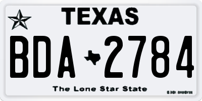 TX license plate BDA2784