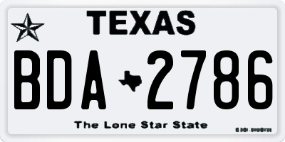 TX license plate BDA2786