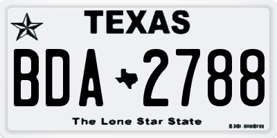 TX license plate BDA2788