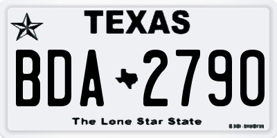 TX license plate BDA2790