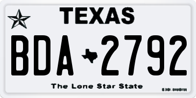 TX license plate BDA2792