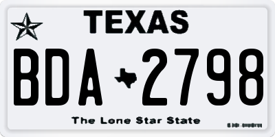 TX license plate BDA2798