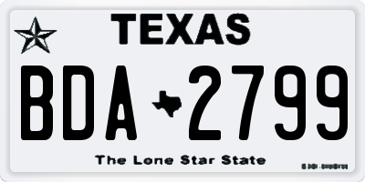 TX license plate BDA2799