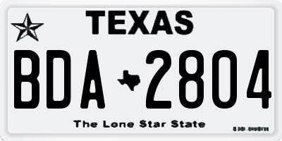 TX license plate BDA2804