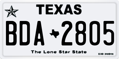 TX license plate BDA2805