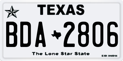 TX license plate BDA2806