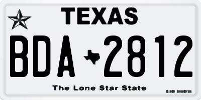 TX license plate BDA2812