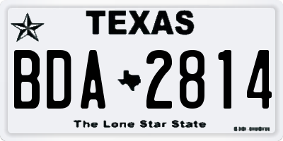 TX license plate BDA2814