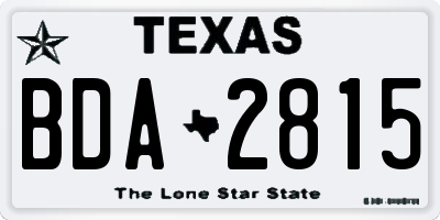 TX license plate BDA2815