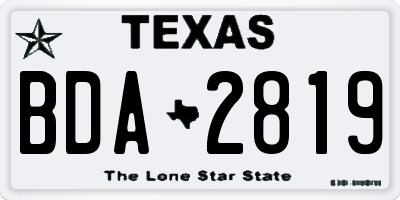 TX license plate BDA2819