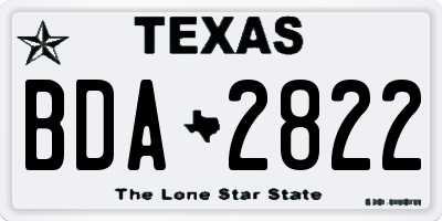 TX license plate BDA2822