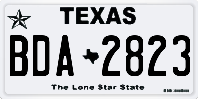 TX license plate BDA2823