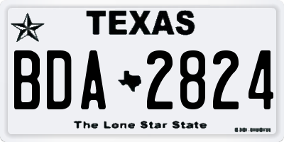 TX license plate BDA2824