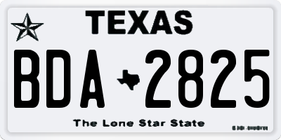 TX license plate BDA2825