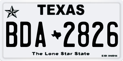 TX license plate BDA2826