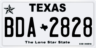 TX license plate BDA2828