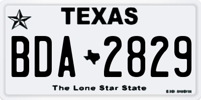 TX license plate BDA2829