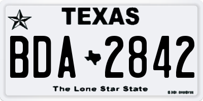 TX license plate BDA2842