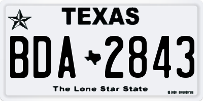 TX license plate BDA2843