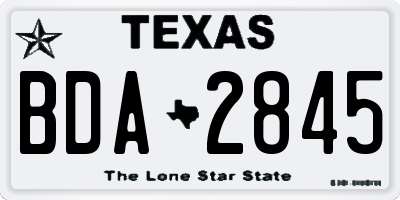 TX license plate BDA2845