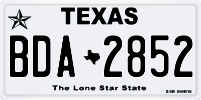 TX license plate BDA2852