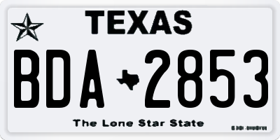 TX license plate BDA2853