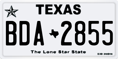 TX license plate BDA2855