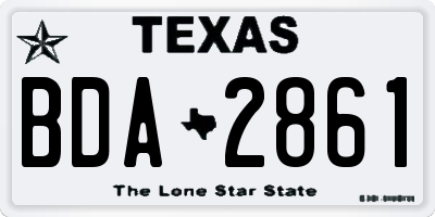 TX license plate BDA2861