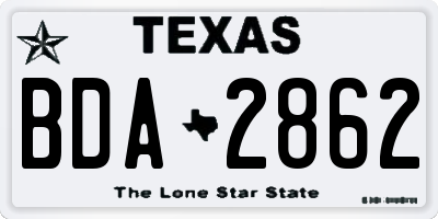 TX license plate BDA2862