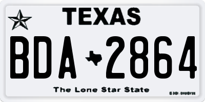 TX license plate BDA2864