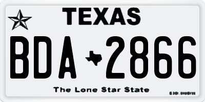 TX license plate BDA2866