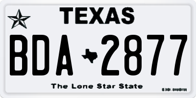 TX license plate BDA2877