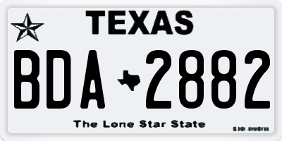 TX license plate BDA2882