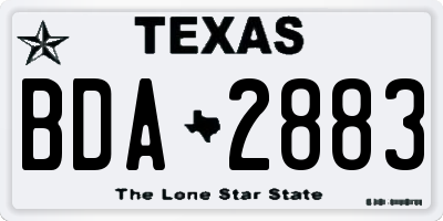 TX license plate BDA2883