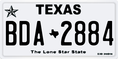 TX license plate BDA2884