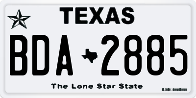 TX license plate BDA2885